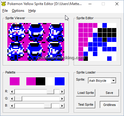Pokemon Yellow Sprite Editor Screenshots